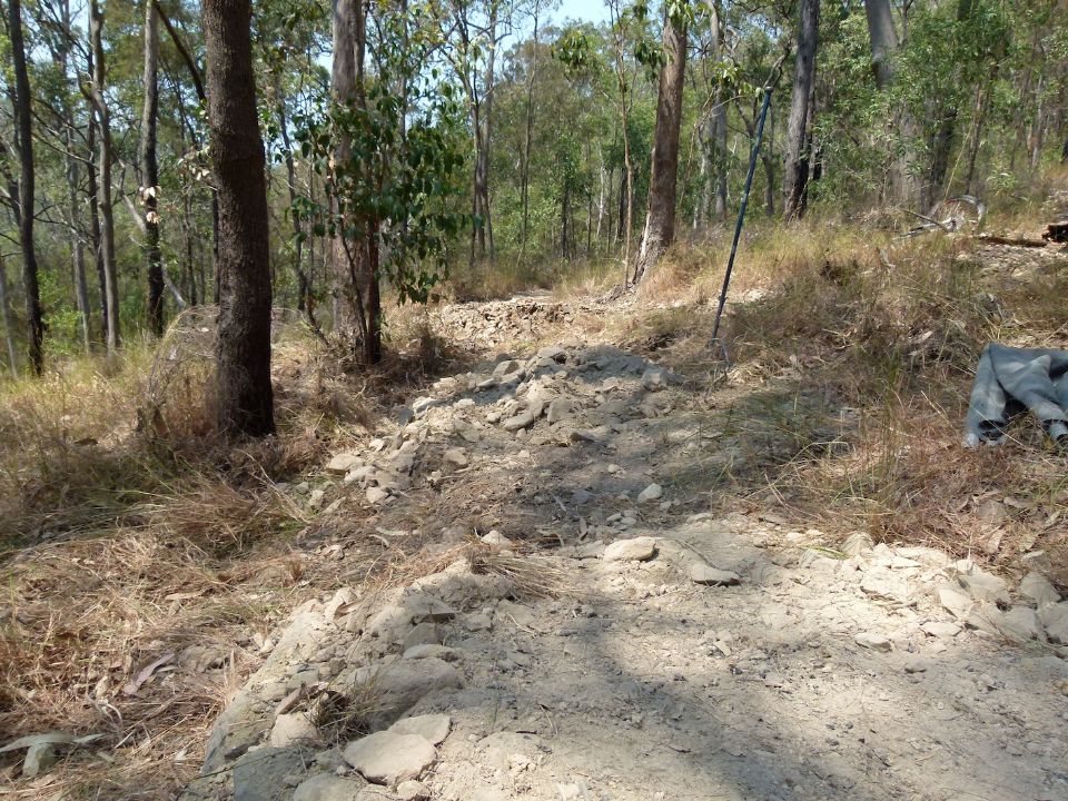 The start of grade reversals exiting the turn below